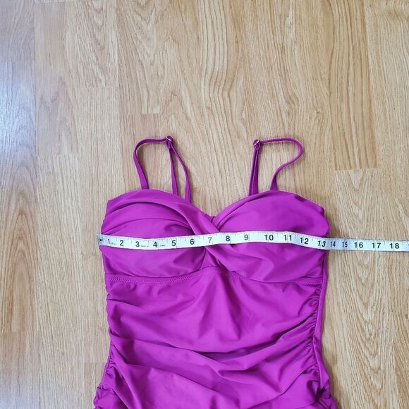 Shore Shapes Swimwear Ruched One Piece Swim Dress sz 8 - Picture 6 of 9